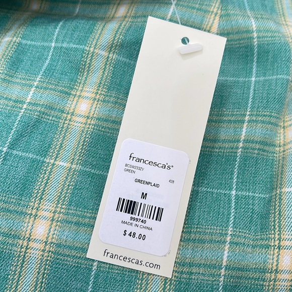 Francesca’s Collections Skort Women’s Size Medium Belly Green plaid - Picture 7 of 8